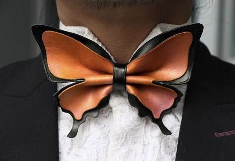 Leather Wedding Gifts, Diy Leather Bows, Bow Tie Pattern, Leather Butterfly, Leather Bow Tie, Progress Photos, Bowtie Pattern, 21 June, Butterfly Bow