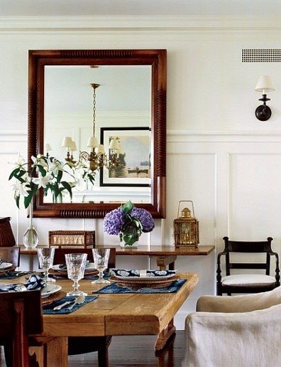 AD 100: Victoria Hagan Photos | Architectural Digest Nantucket Dining Room, Victoria Hagan, Traditional Dining Room, The Dining Room, Dining Room Inspiration, Table Light, A Mirror, Dining Room Lighting, Dining Room Design