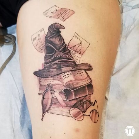 Harry Potter Hat, Harry Potter Quote, Hat Tattoo, Potter Tattoo, Harry Potter Tattoo, Harry Potter Quotes, Old School Tattoo, Tattoo Inspo, Life Tattoos