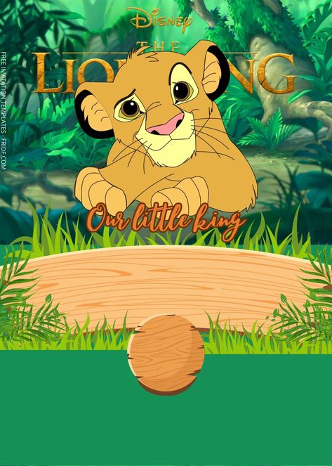 FREE Lion King Jungle Party Birthday Invitation Templates Lion King Birthday Party Invitations, Lion King Party Favors, Baby Birthday Party Invitations, Lion King Invitation, Lion King Birthday Party Ideas, Lion Birthday Party, Lion King Theme, Birthday Party Invitations Free, Lion King Party