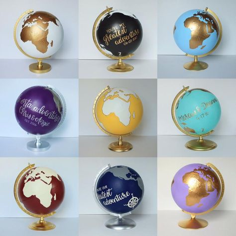 Globe Centerpiece Ideas, Custom Globe, Vienna Wedding, Globe Diy, Globe Crafts, Painted Globe, Carnival Themed Party, Globe Art, Tiffany Art