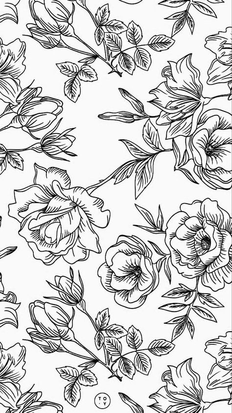 Printable Wall Art Aesthetic Black And White, Black And White Floral Wallpaper Iphone, Best Wallpaper Hd, Floral Wallpaper Iphone, Wall Art Wallpaper, Black And White Flowers, Floral Pattern Design, Best Wallpaper, Phone Wallpaper Patterns