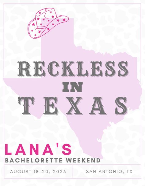 Fort Worth Texas Bachelorette Party, Reckless In Texas, Ft Worth Bachelorette Party, Austin Bachelorette Party Decorations, Fredericksburg Texas Bachelorette Party, Austin Texas Bachelorette Party Theme, Reckless In Texas Bachelorette, Austin Texas Bachelorette Party, Texas Bachelorette Party