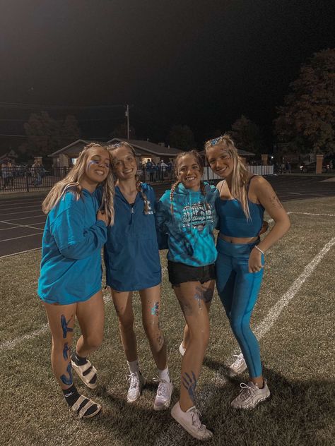 Blue Out Game Outfit, All Blue Outfit Spirit Week, Blue Out Outfits Spirit Week, Blue Spirit Day Outfits, Blue Out Football Game, Blue Out Football Game Outfit, Spirit Weeks, All Blue Outfit, Blue Outfits