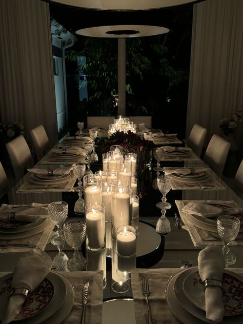 candlelit birthday dinner. dinner party. birthday dinner. dinner hosting. hosting. home decor. table decor. 24th birthday Candlelit Birthday Dinner, Classy Birthday Dinner Decor, Holiday Dinner Aesthetic, Hosting Home, Dinner Party Photo Ideas, Birthday Dinner Ideas Decoration, Birthday Dinner Party Table Settings, Birthday Dinner Decor, Long Dinner Table