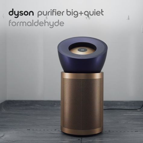 Dyson Purifier Big+Quiet Formaldehyde. Projects air over 32ft to purify large spaces. Quiet purifier. Purifier for large spaces. Removes gases and odours. Detects and destroys formaldehyde, permanently.⁴ Complete control of your air quality. From wherever you are. Detects and reports CO₂ levels in real-time. Captures allergens and 99.97% of particles as small as 0.3 microns.