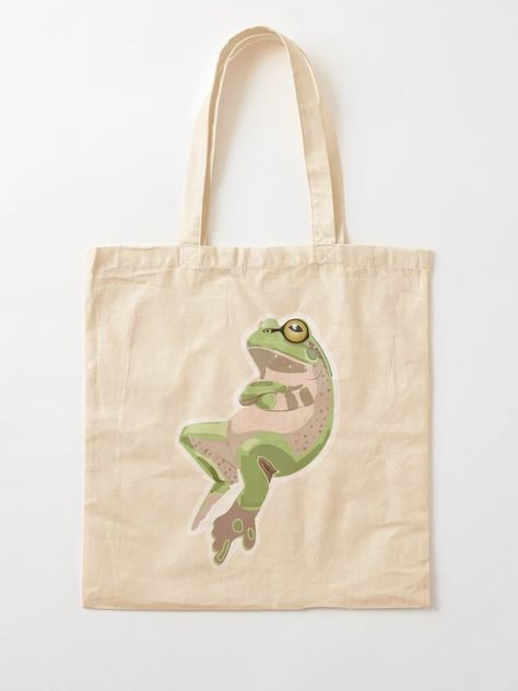 "cute frog" Tote Bag for Sale by MoonwalkDesigns | Redbubble Frog Tote Bag, Expressive Eyes, Frog Design, Cute Frog, Cute Frogs, Amphibians, Cartoon Styles, Bag Sale, Tote Bag