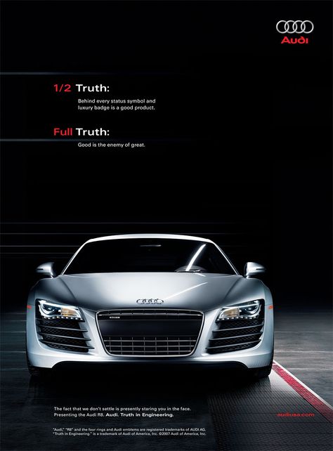 Brand ( Audi 2 of 2) Communication objective: Knowledge, specifically to maintain brand image This ads achieves this through reminding customers  that an Audi is a status symbol for a reason, it is a well made car Audi Advertising, Sentry Turret, Best Interior Design Websites, Car Advertising Design, Status Symbol, Ad Car, 광고 디자인, Graphic Design Ads, Car Inspiration