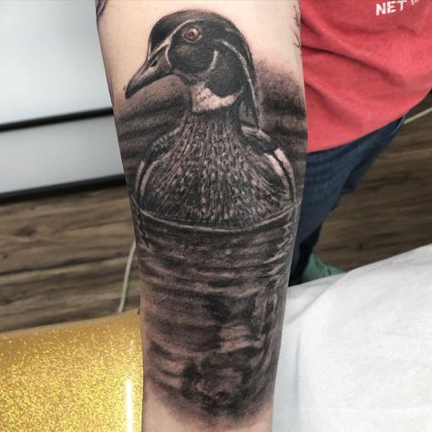 Duck Call Tattoo, Wood Duck Tattoo, Duck Hunting Tattoos, Loon Tattoo, Drake Tattoos, Scenery Tattoo, Brooklyn Tattoo, Hunter Tattoo, Duck Tattoos