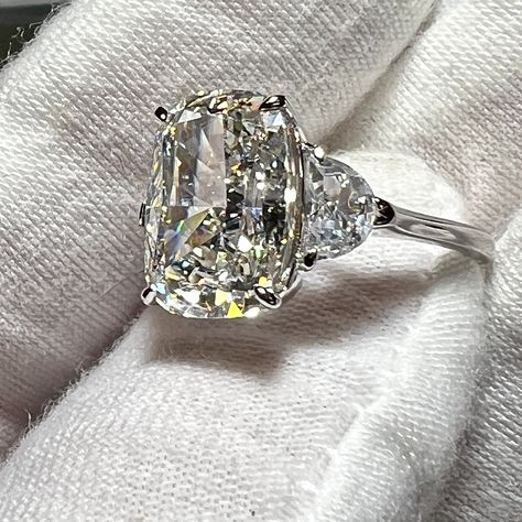 Diamond Rings Cushion Cut, Antique Cushion Engagement Rings, Cushion Cut Engagement Ring With Halo, Asher Cut Engagement Ring, 6 Carat Engagement Ring, 2 Carat Engagement Rings, Large Diamond Engagement Rings, Large Engagement Rings, Big Diamond Engagement Rings