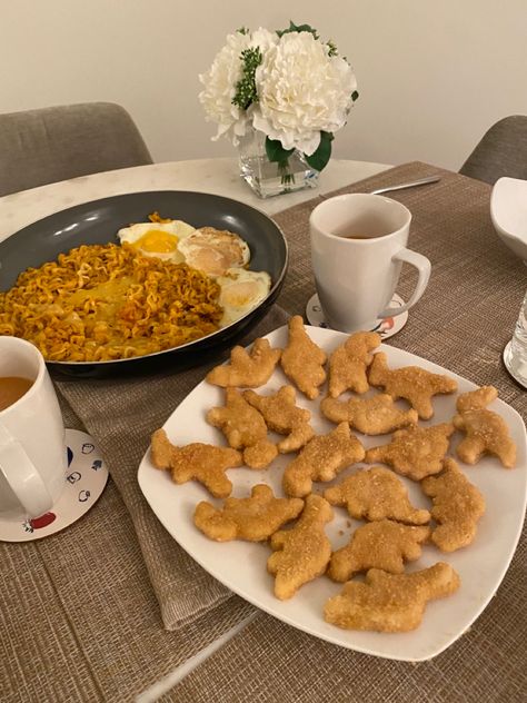 girl dinner, dino nuggets, aesthetic dinner, ramen, buldak ramen, dinosaur nuggets, nuggies Dinosaur Nuggets Aesthetic, Dino Nuggets Aesthetic, Nuggets Aesthetic, Dino Muffins, Ramen Buldak, Dinosaur Nuggets, Dinner Ramen, Dino Nuggies, Buldak Ramen