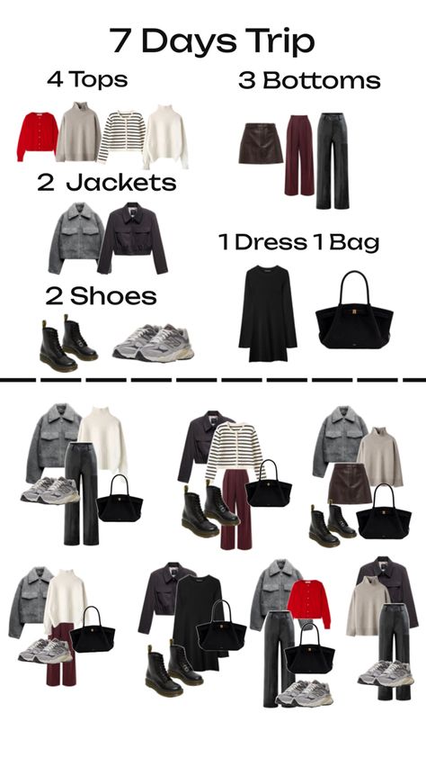 4 Tops, 3 Bottoms Rule Rule Of 7 Outfits, Day Trip Outfit, Capsule Wardrobe Essentials, Trip Outfits, Capsule Wardrobe, Wardrobe Essentials, Beauty Hacks, Wardrobe, Quick Saves