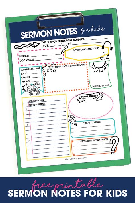 Help your kids begin to learn how to focus and pay attention during the church service with this free printable Sermon Notes for Kids. It's fun and engaging format keeps kids and pre-teens tuned in! #sermonnotesforkids #freeprintable #churchideasforkids #printablesermonnotes Sermon Notes For Kids, Verses For Kids, How To Focus, Church Bulletin, Ministry Ideas, Sermon Notes, Scripture Reading, Church Service, Notes Template