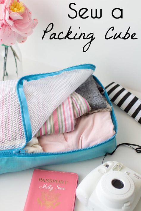 Sew and Use Packing Cubes - Melly Sews Diy Packing Cubes, Tips Menjahit, Fat Quarter Projects, Sew Ins, Beginner Sewing Projects Easy, Packing Cubes, Leftover Fabric, Sewing Projects For Beginners, Sewing Skills