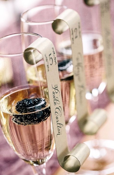 Champagne Glasses with guests name and table number Gold Wedding Inspiration, בר מצווה, Black Tie Wedding, Blush And Gold, Team Bride, Wedding Places, Wedding Seating, Junebug Weddings, Blush Wedding