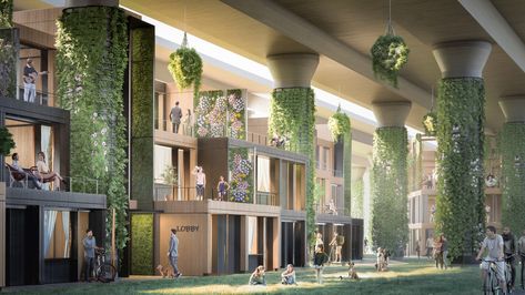 Gallery of Under Bridge: Winners of Buildner's 17th Affordable Housing Competition Announced - 20 Under The Bridge Architecture, Under Bridge Architecture, Housing Competition, Under Bridge, Architecture Drawing Presentation, Affordable Housing, Architecture Drawing, Presentation, Bridge