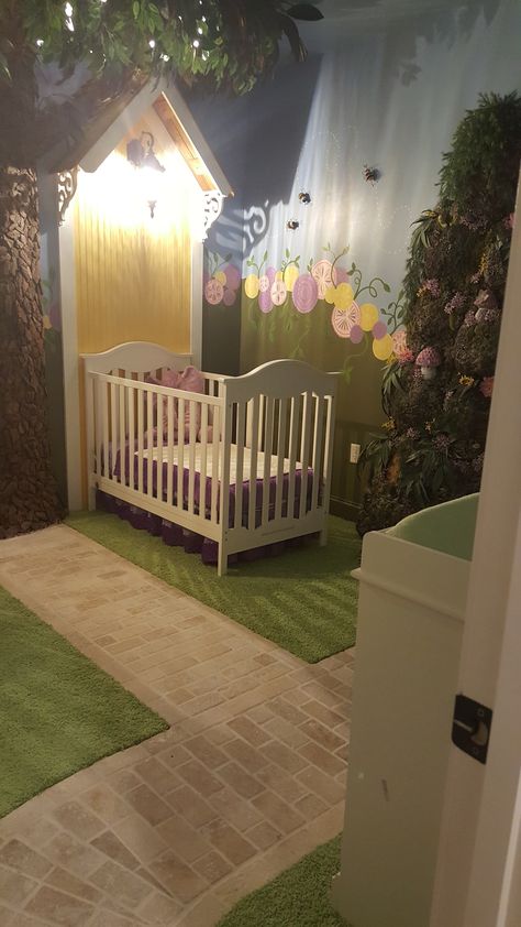 Everly & Rilyn's Fairy Tale Nursery Fae Themed Nursery, Nursery Ideas Garden, Elvish Nursery, Fae Nursery, Fairy Nursery Ideas, Fairy Tale Nursery Theme, Enchanted Forest Nursery Girl, Princess And The Frog Nursery, Nursery Fairy Theme