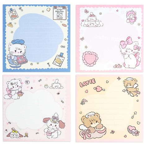 PRICES MAY VARY. 【Kawaii Sticky Notes】 This cute kitten sticky notes set comes in 4 different styles of design with bright colors and cute patterns. Kitten theme, show your love for cats! 【High Quality Material】 Funny memo pads made of quality paper, easy to stick and peel, strong stickiness and remove cleanly, great for leaving notes or reminders on wall, door, refrigerator, desktop or any other smooth surfaces. 【Packing List】 You will receive 4 packs cartoon animal sticky notes, 50 sheets per Cute Calander Designs, Cat Sticky Notes, Funny Sticky Notes, Sticky Notes Cute, Karakter Sanrio, Stick Notes, Memo Paper, Memo Pads, Note Pads