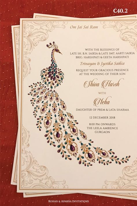 Wedding Invitations Hindu, Hindu Weddings, Hindu Wedding Invitation Cards, Peacock Wedding Invitations, Simple Wedding Cards, Wedding Card Design Indian, Marriage Invitation Card, Indian Wedding Invitation Card Design, Engagement Invitation Cards