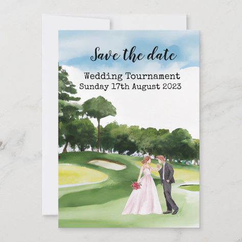 Thaninee Golf Shop: products on Zazzle Golf Wedding Theme, Golf Wedding, Wedding Watercolor, Golf Shop, Wedding Invitation Card, Shop Products, Watercolor Wedding, Invitation Card, Sign Poster