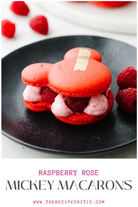 Raspberry Macaroons, Mousse Filling, Macarons Recipe, Raspberry Rose, Raspberry Mousse, The Recipe Critic, Disney Treats, Recipe Critic, Raspberry Recipes