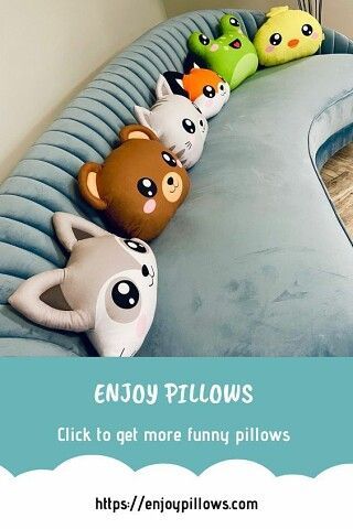 Animal Pillows Diy, Kawaii Pillows, Animal Pillows Pattern, Kawaii Pets, Kawaii Pillow, Crochet Cushion Pattern, Food Pillows, Creative Pillows, Felt Pillow