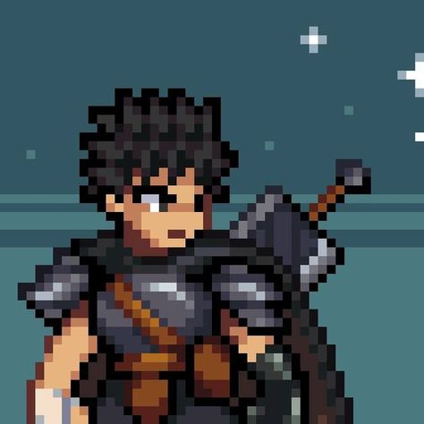 Guts Anime, Berserk Anime 1997, Berserk Guts, Piskel Art, Pixel Characters, Arte 8 Bits, Good Anime Series, Cool Pixel Art, Pixel Art Characters