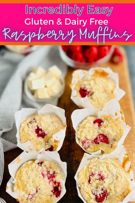 Gluten Free Dairy Free Muffins, Gluten Free Crumble, Gluten Free Dairy Free Breakfast, Raspberry Muffin Recipes, Dairy Free Muffins, Dairy Free Breakfast Recipes, Crumble Muffins, Dairy Free Pizza, Dairy Free Recipes Dessert