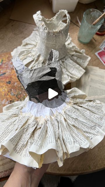 Heinz & Brummel on Instagram: "A second Degas inspired paper ballet dress 🩰 … this will be available on Etsy when it’s finished  • • • #paper #paperdress #papiermache #ballet #papercraft #ballerina #dressmaking #paperlove #degas #degasballerina #edgardegas #heinzundbrummel #etsyhandmade" Paper Dress Diy, Paper Dress Art, Degas Ballerina, Papier Mache Doll, Paper Mache Projects, Paper Dresses, Cottage Crafts, Paper Mache Sculpture, Paper Mache Crafts