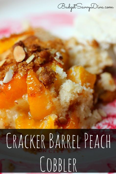 If you can bake a cake from a box mix you can make this recipe. Simple and Perfect. Cracker Barrel Peach Cobbler Recipe #crackerbarrel #copycat #recipe #budgetsavvydiva via budgetsavvydiva.com Meatloaf Chicken, Cracker Barrel Copycat Recipes, Cracker Barrel Recipes, Hashbrown Casserole, Chicken Dumplings, Cake Mug, Fruit Cobbler, Cobbler Recipe, Copykat Recipes