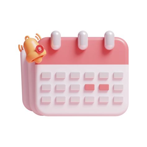 Cute Calendar Icon, Pink Calendar Icon, Date Icon, 3d Calendar, Calendar App Icon, Notification Icon, Pink Calendar, Calendar Png, Mark Icon