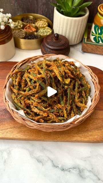 Neha🌻Anshu on Instagram: "Kurkuri Bhindi Recipe😍😍
Well, this is the tastiest snack recipe you can make using Bhindi, these tastes like crispy chips full of flavours!!❤️

Ingredients-
Okra/Bhindi
Besan - 3tbsp
Cumin Powder - 1tsp
Chaat Masala - 1tsp
Red Chilli Powder - 1tsp
Turmeric Powder - 1/4tsp
Salt as per taste
Lemon Juice
Mustard Oil(Optional)

#foodiesfood_court #bhindi #crispybhindi #indianfood #ladyfingers #okra #kurkuribhindi #snackrecipes #easyrecipes #bhindirecipe #bhindifry #bhindimasala #quickrecipes #snacks #viralvideos #trending #explorepage 

[Bhindi,Kurkuri Bhindi,Okra]" Kurkuri Bhindi Recipe, Okra Bhindi, Kurkuri Bhindi, Monali Thakur, Bhindi Fry, Bhindi Recipe, Crispy Chips, Red Chilli Powder, Mustard Oil