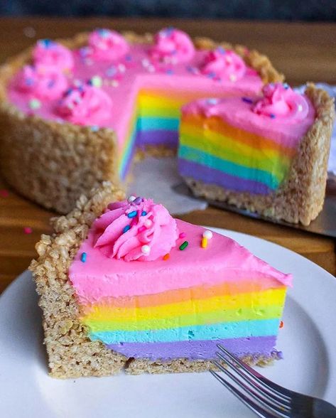 Savory vs Sweet by Shalean Ghitis and Stephanie Ghitis Cookies Cheesecake, Rainbow Cheesecake, Rainbow Desserts, Rainbow Cookies, Rainbow Food, Sweet Pie, Rainbow Sprinkles, Unicorn Rainbow, Rainbow Cake