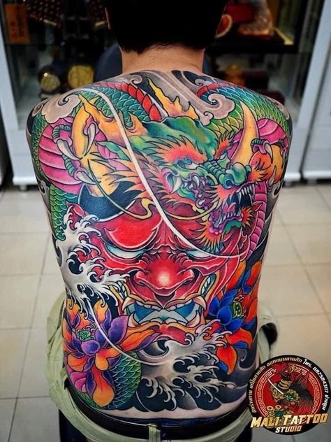 Full Back Tattoos For Men Japanese, Fullback Tattoo Design For Men, Fullback Tattoo Design, Fullback Tattoo, Japanese Warrior Tattoo, Japanese Back Tattoo, Tattooed Man, Asian Dragon Tattoo, Traditional Japanese Tattoo Designs