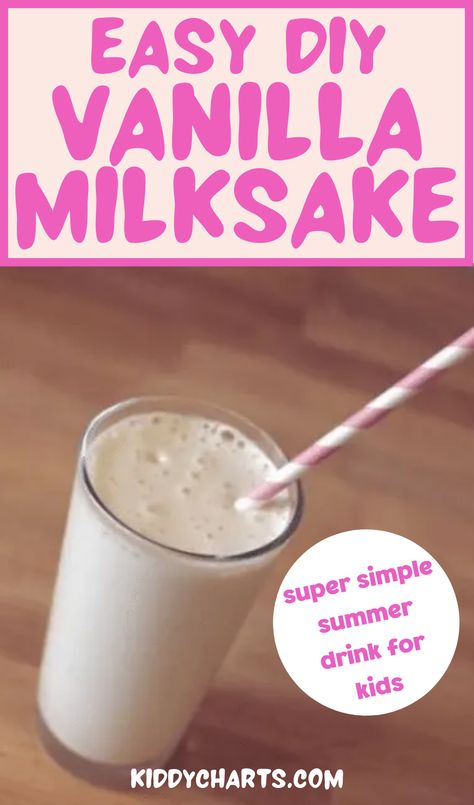 Do your kids love milkshakes? I think I haven’t met a kid that isn’t lactose intolerant that doesn’t love a good milkshake! Today we are sharing a super simple vanilla milkshake recipe for you to make with your kids. This really lovely vanilla milkshake is ideal for anytime of the year really and is very easy to make with the use of a blender. It’s so easy kids can make them with little adult supervision. Healthy Vanilla Shake, Vanilla Shake Recipes, Kids Milkshake, Vanilla Smoothie Recipes, Vanilla Milkshake Recipe, Diy Vanilla, Healthy Milkshake, Milkshake Recipe Easy, Homemade Milkshake