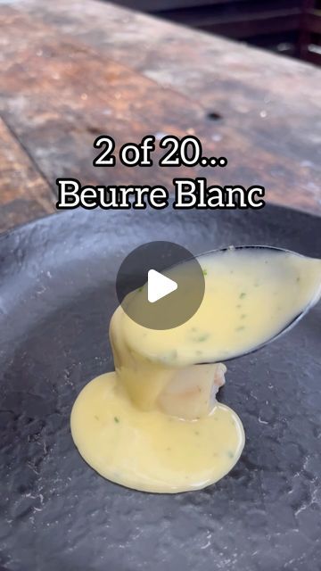 Thom Bateman on Instagram: "All about the Sauce, 2 of 50. A Beurre Blanc - classic elegance that delivers amazingly well when made correctly. Essentially this is the classic version aside from the chives which are optional.  1 shallot diced Knob of butter Pinch of salt 150ml white wine 50ml white wine vinegar 250g cold diced butter Chives Salt to taste   1. Cook the shallot to soften without colouring in a little butter with salt 2. Add the wine and vinegar then reduce by 3/4 turning off the heat at this point ideally. If it’s too cold it must be on the lowest possible heat. 3. Whisk in the cold butter until the sauce emulsifies. 4. Season to taste with salt, strain off the shallots if you want to but it’s not necessary and I added chives.  #sauce #classic #butter" Buer Blanc Sauce Recipe, Beurre Blanc Sauce Recipe, Thom Bateman, Buerre Blanc, Blintzes Recipe, French Cuisine Recipes, Michelin Chef, Almond Tart, Wine Butter