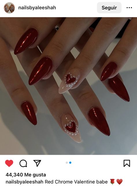 Dark Red Glitter Nails, Cherry Chrome Nails, Sparkly Red Nails, Red Sparkly Nails, Red Nails Glitter, Dark Red Nails, Sparkly Nails, Chrome Nails, Red Glitter