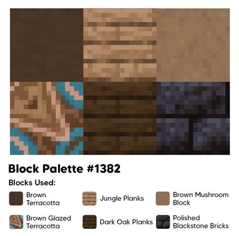 Minecraft Pallets Mangrove, Jungle Wood Block Pallete Minecraft, Minecraft Jungle Block Pallete, Minecraft Block Palette Gradient, Block Color Pallete Minecraft, Copper Block Palette Minecraft, Jungle Wood Pallet Minecraft, Minecraft Color Schemes, Minecraft House Color Palette