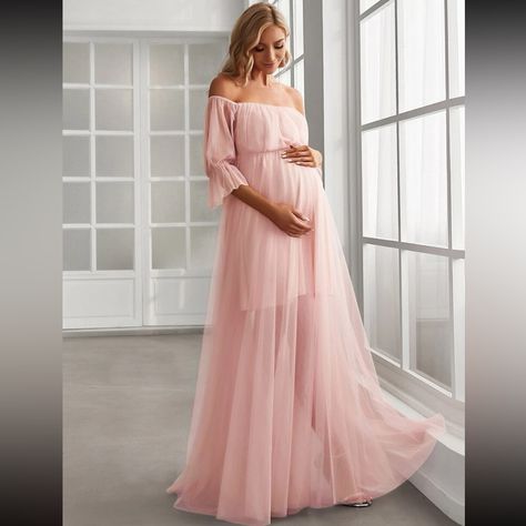 Vestidos Para Baby Shower, Tulle Maternity Dress, Pink Maternity Dress, Maternity Dresses For Baby Shower, Baby Shower Dress, Maternity Wardrobe, Vestidos Color Rosa, Graduation Outfits, Baby Shower Outfit