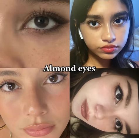 Almond Eye Makeup, Almond Eyes, Types Of Eyes, Makeup Looks Tutorial, Images Esthétiques, Makeup Techniques, Pretty Eyes, Pretty Makeup, Cute Makeup