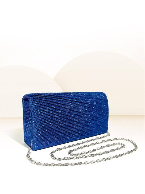 Formal Bag, Prom Purse, Glitter Bag, Luxury Clutch, Glamorous Party, Bag With Chain, Azul Real, Fancy Bags, Blue Purse