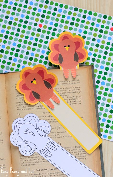 Printable Turkey Bookmarks                                                                                                                                                                                 More Bookmarks For Kids, Hantverk Diy, Fall Arts And Crafts, Turkey Crafts, Bookmark Craft, Turkey Craft, Kids Exploring, Diy Bookmarks, Fall Crafts For Kids