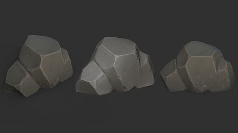 Stylized Rock, Stone Game, Rock Logo, Rock Games, Game Textures, Drawing Cartoon Faces, Speed Art, Game Props, Substance Painter