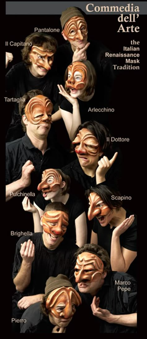 Commedia Dell’arte Characters, Essay Quotes, Theatrical Masks, Drama Masks, Opera Mask, Pierrot Clown, Theatre Inspiration, Mask Aesthetic, Theatre Masks