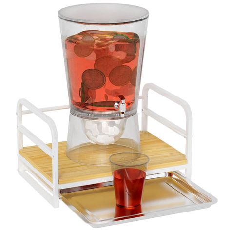 PRICES MAY VARY. Drink Dispenser Stand Only: Made of high-quality wood and iron frame, it is sturdy and durable, providing a stable base for your beverage dispenser, ensuring that it stays in place and will not tip over. Metal Tray: The included tray catches leaked or spilt juice, preventing juice from splashing onto your table, and the metal tray is removable and easy to clean. Beverage Dispenser Stand: Provides a beautiful and stable platform that can well fix your beverage dispenser while rai Party Drink Dispenser, Beverage Dispenser Stand, Glass Water Dispenser, Glass Drink Dispenser, Drink Dispenser Stand, Glass Beverage Dispenser, Glass Drink, Beverage Dispenser, Beverage Dispensers