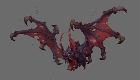 ArtStation - Battle Chasers: Night War | Character Concept Coloring, Grace Liu Bat Concept Art, Bat Character Design, Grace Liu, Battle Chasers, Joe Madureira, Concept Art Drawing, Scary Art, Monster Design, Creature Concept Art