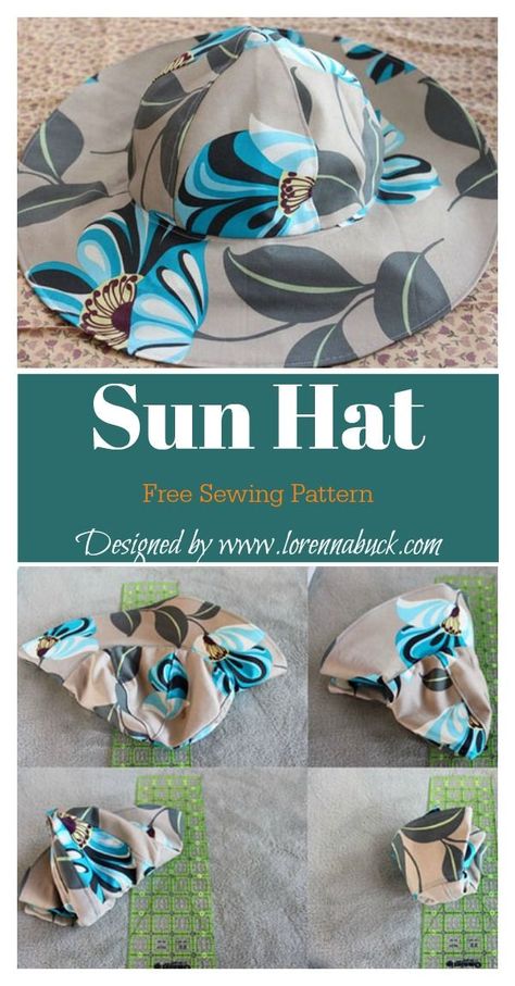 Sun Hat Free Sewing Pattern #startsewingfreepattern #sunhatspattern #easysewingprojects | Sewing patterns free, Sewing hats, Sewing Sun Bonnet Pattern Free, Sunhat Sewing Pattern, Sun Hats For Women Diy Free Pattern, Fabric Hat Patterns Free, Sew Sun Hat, Fabric Hats To Sew, Diy Sun Hats For Women, Free Hat Sewing Pattern, Sunhat Pattern Free Sewing