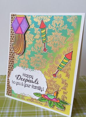 CAS card made, using the stamp set,"Diwali wishes". Diwali Poster Making Ideas, Card On Diwali, Diwali Card Decoration, Diwali Card Making Competition Design, Diwali Card Ideas Handmade, Diwali Poster Making, Diwali Cards Handmade Creative, Diwali Project For School, Diwali Poster For School