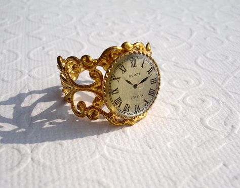 Clock Ring, Ring Watches, Rings Etsy, Desired Reality, Popular Rings, Artisan Rings, Antique Watches, Ring Watch, Cute Rings