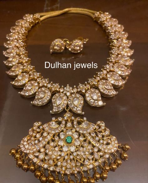 Jewellery Polki Mango Haram, Kundan Mango Haram Designs, Gold Mango Haram Designs, Diamond Mango Haram, Mango Haram Designs, Diamond Neckalce, Mango Haram, Mango Mala, Mango Necklace